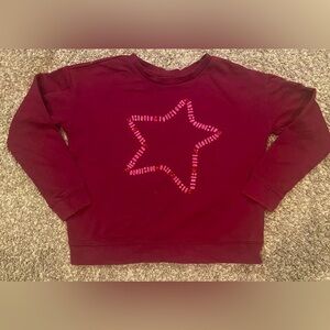 Gymboree Girls Purple /Maroon Star Crewneck Pullover Sweatshirt Sz 10/12 Large